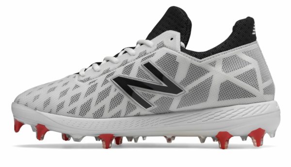 New Balance Low-Cut COMPv1 TPU Baseball Cleat Mens Shoes White with Black & Red