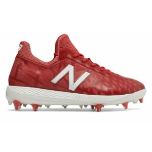 New Balance Low-Cut COMPv1 TPU Baseball Cleat Mens Shoes Red and White